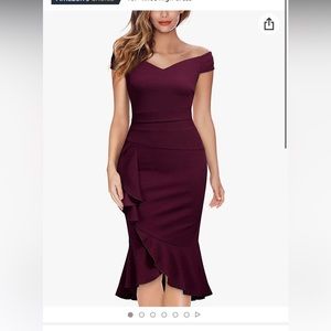 Beautiful burgundy midi dress. Soft and comfortable material